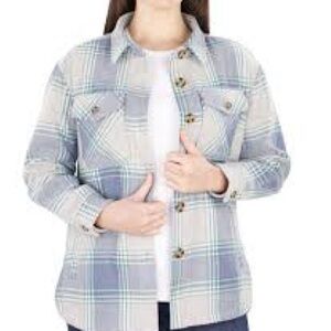 Blue Plaid Women's Utility Jacket